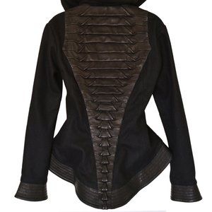 Gelareh Designs Crocodile Hooded Wool Jacket